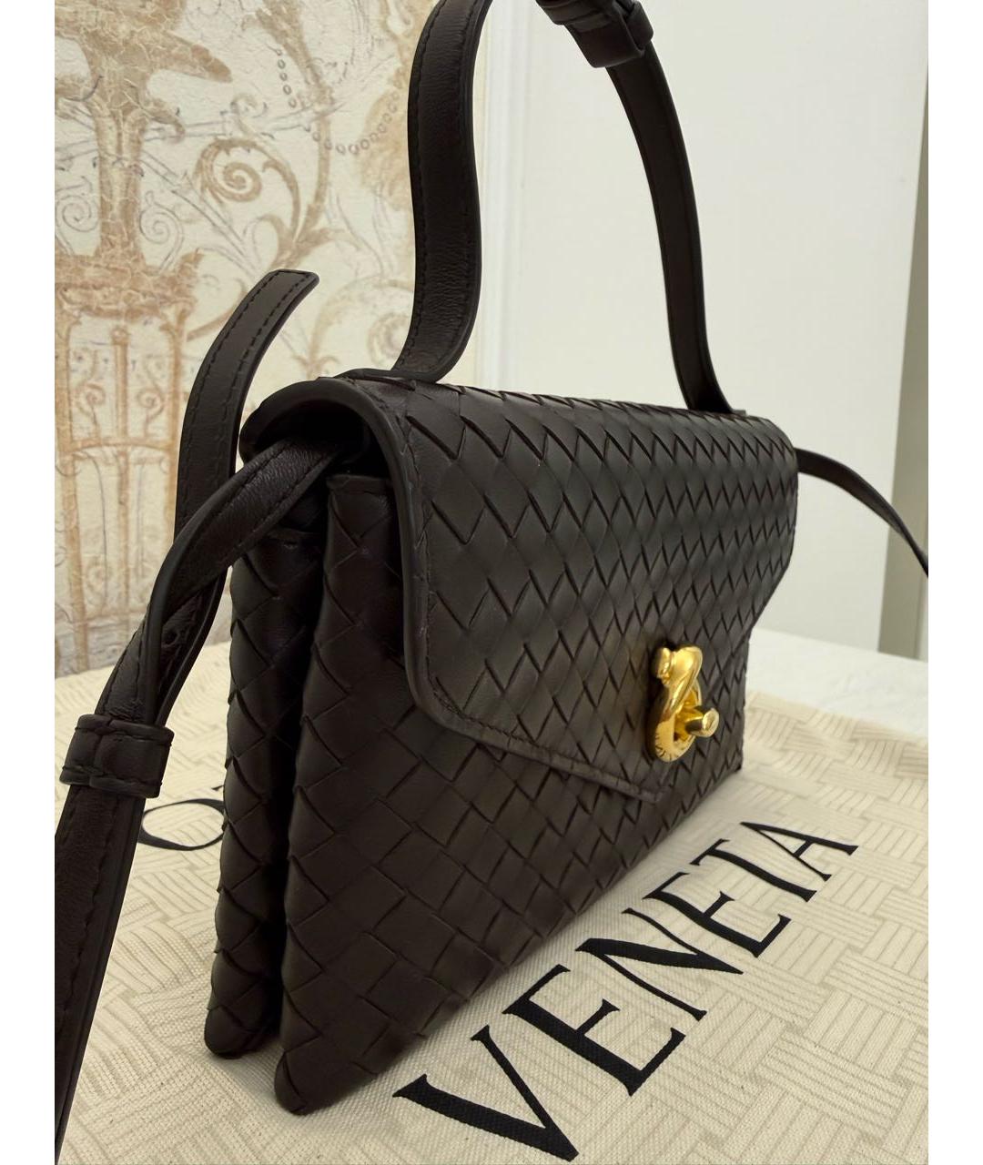 BOTTEGA VENETA Коричневая кожаная сумка с короткими ручками, фото 7