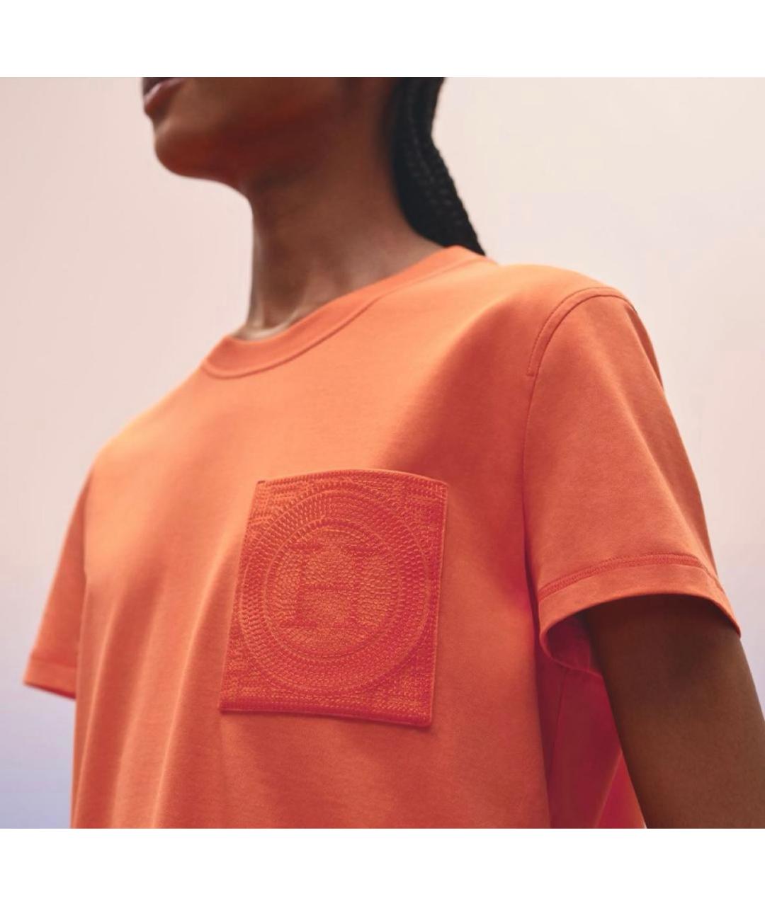 HERMES Оранжевое хлопковое повседневное платье, фото 4