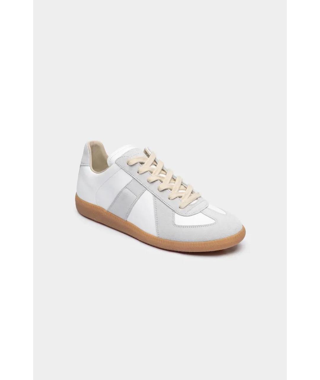 MAISON MARGIELA Серые кожаные кеды, фото 6