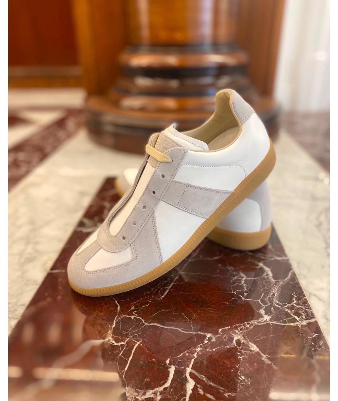 MAISON MARGIELA Серые кожаные кеды, фото 5