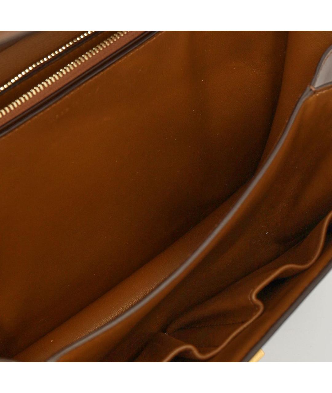 CELINE Коричневая кожаная сумка через плечо, фото 4