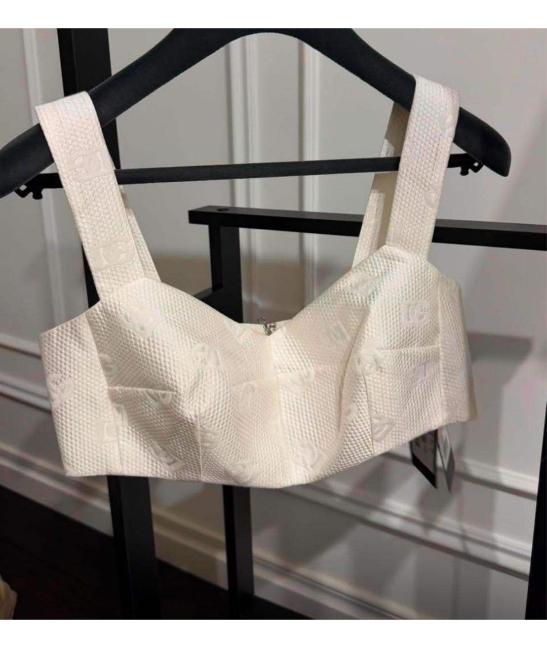 DOLCE&GABBANA Белая хлопковая майка, фото 5