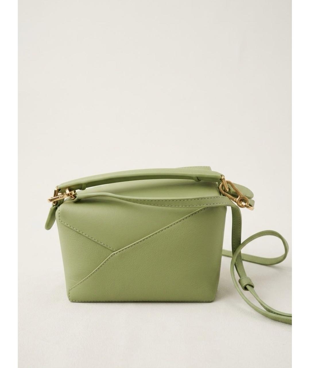 LOEWE Салатовая кожаная сумка через плечо, фото 3