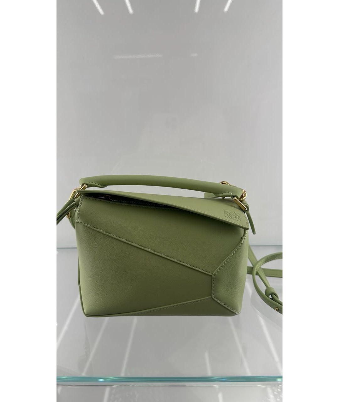LOEWE Салатовая кожаная сумка через плечо, фото 5