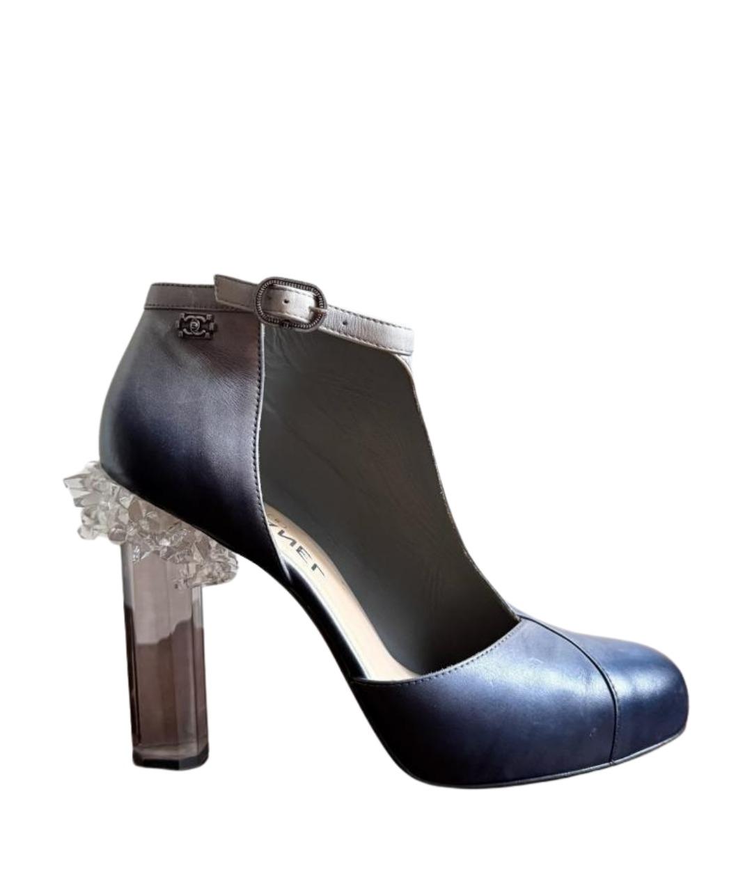 CHANEL Голубые кожаные туфли, фото 1