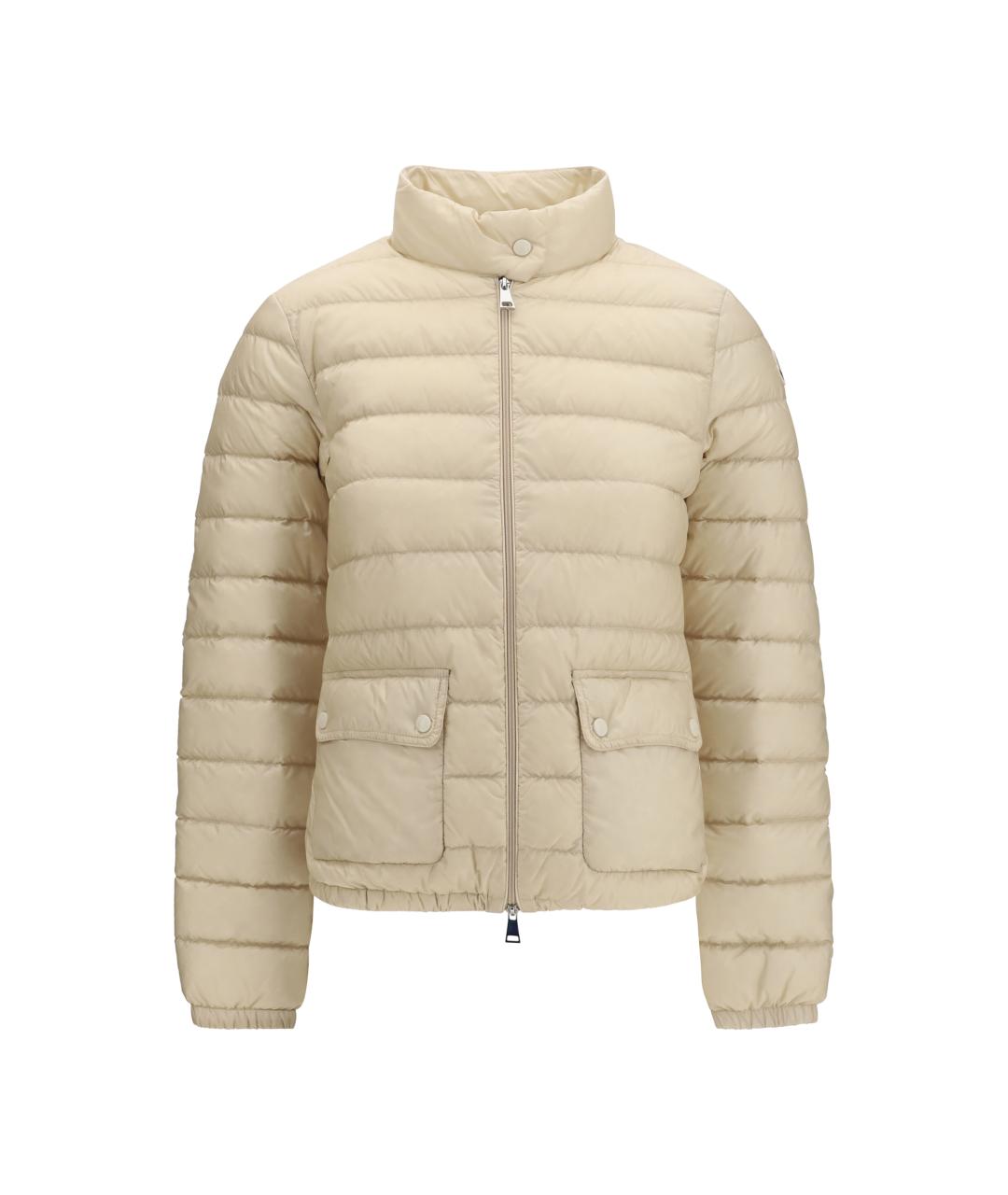MONCLER Бежевая синтетическая куртка, фото 1