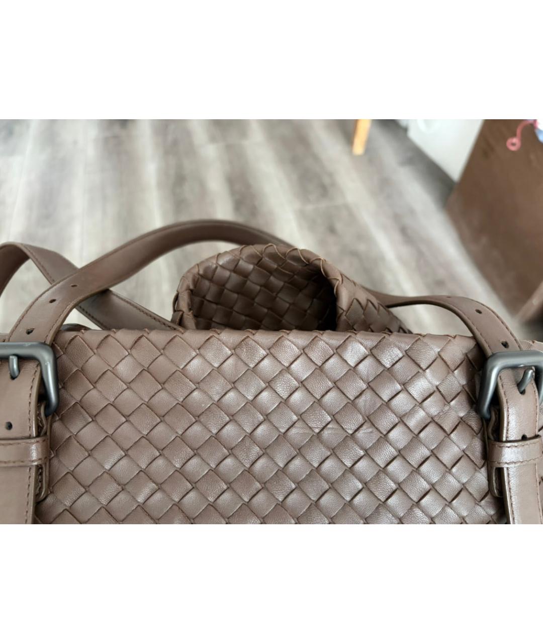 BOTTEGA VENETA Коричневая кожаная сумка тоут, фото 9