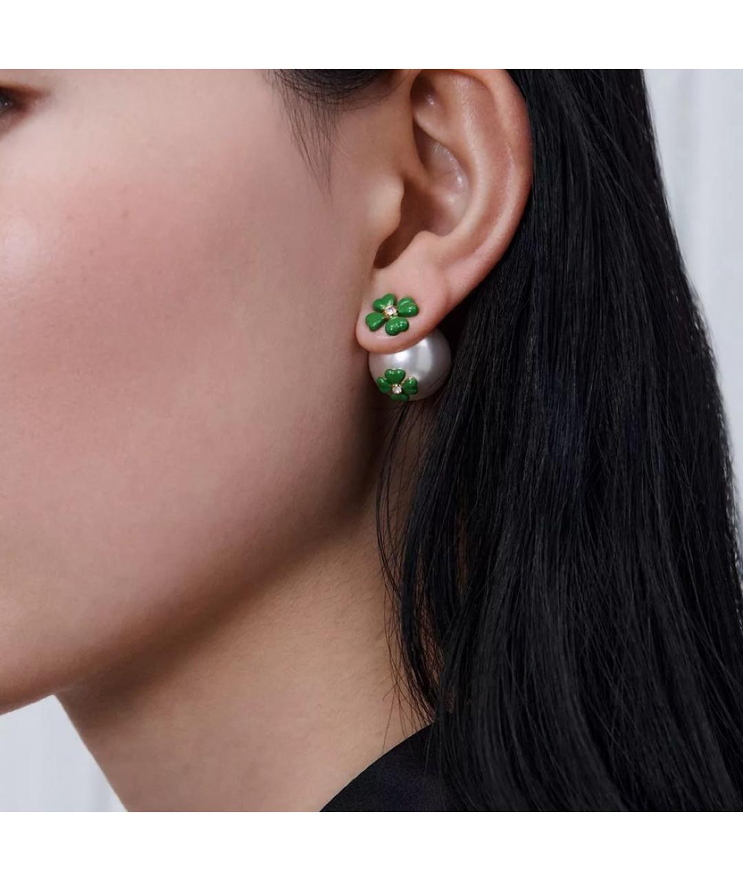 CHRISTIAN DIOR Зеленые серьги, фото 3