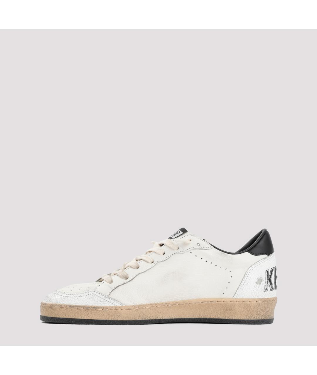 GOLDEN GOOSE Белые кожаные низкие кроссовки / кеды, фото 2