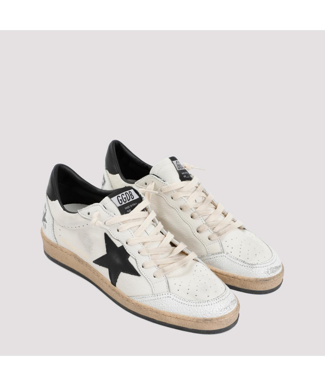 GOLDEN GOOSE Белые кожаные низкие кроссовки / кеды, фото 3