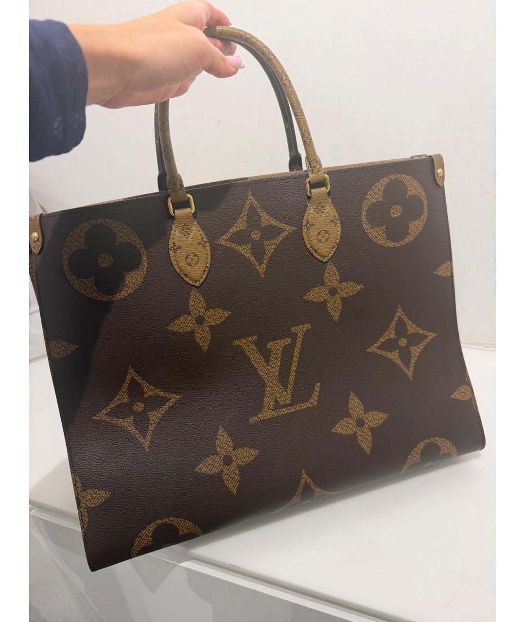 LOUIS VUITTON Коричневая канва сумка тоут, фото 2