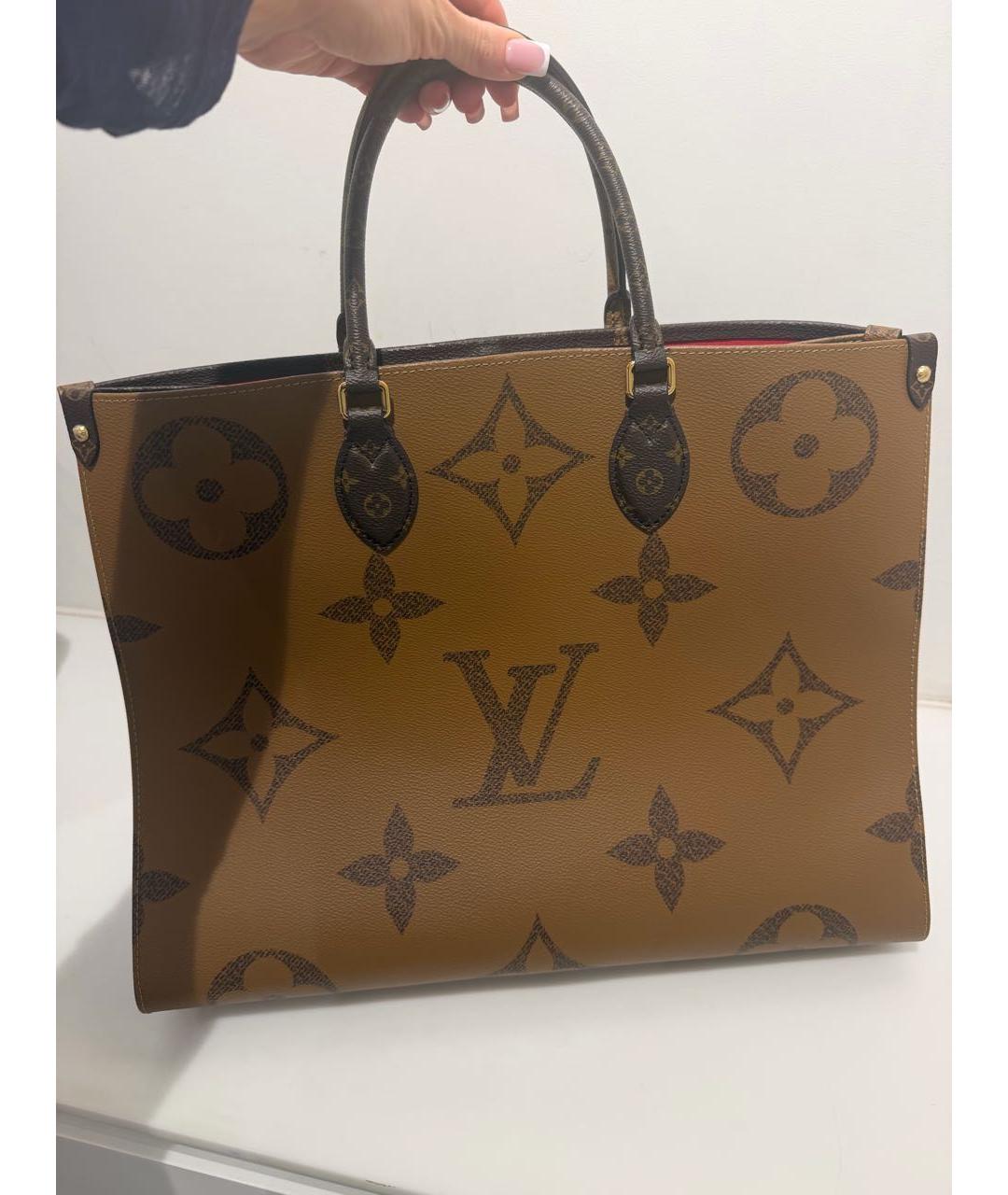 LOUIS VUITTON Коричневая канва сумка тоут, фото 4