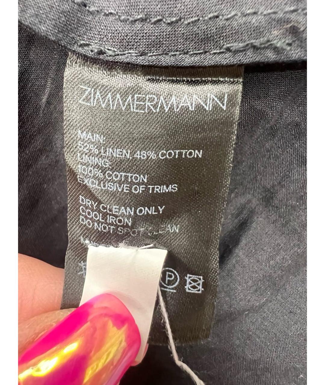 ZIMMERMANN Черное льняное коктейльное платье, фото 3