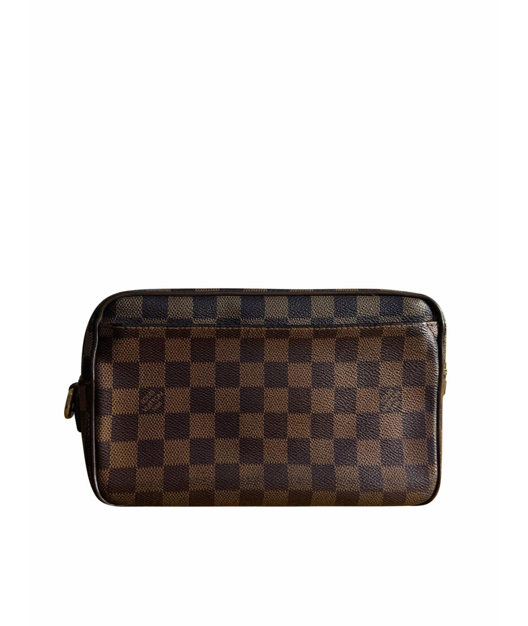 LOUIS VUITTON Коричневая кожаная барсетка, фото 1