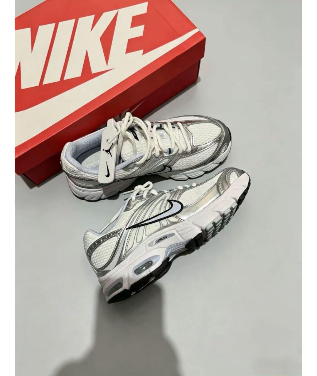 NIKE Серебряные текстильные кроссовки, фото 7