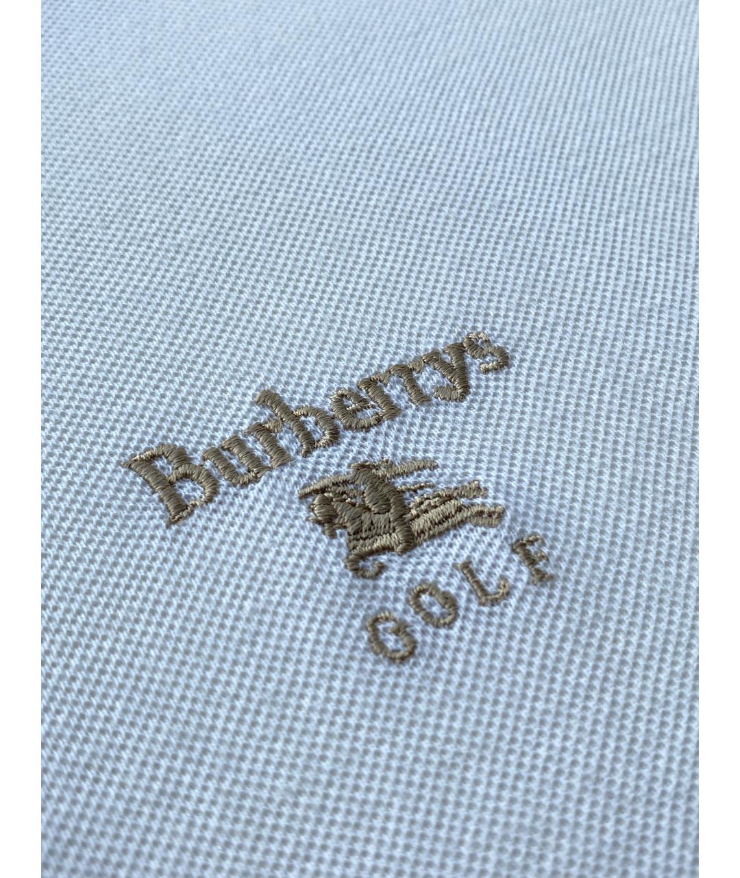 BURBERRY Бежевое хлопковое поло с коротким рукавом, фото 3