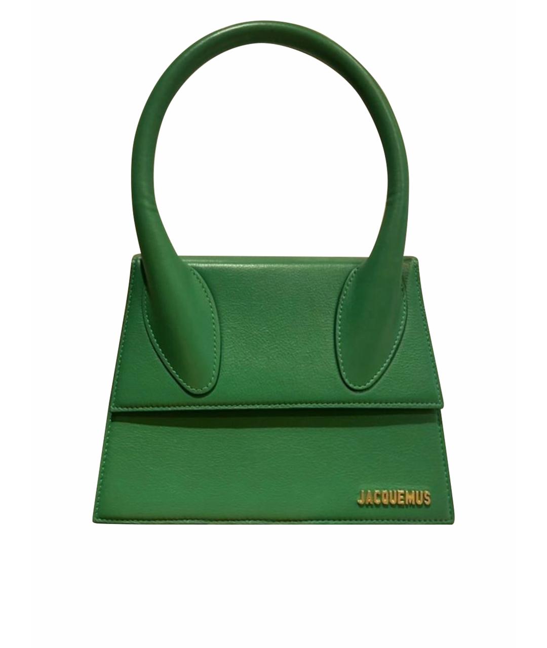 JACQUEMUS Зеленая кожаная сумка через плечо, фото 1