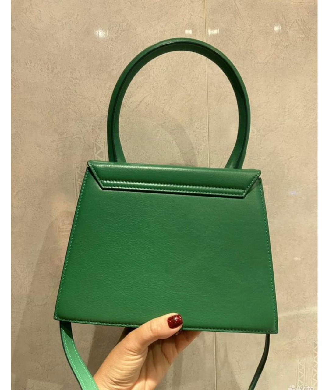 JACQUEMUS Зеленая кожаная сумка через плечо, фото 3