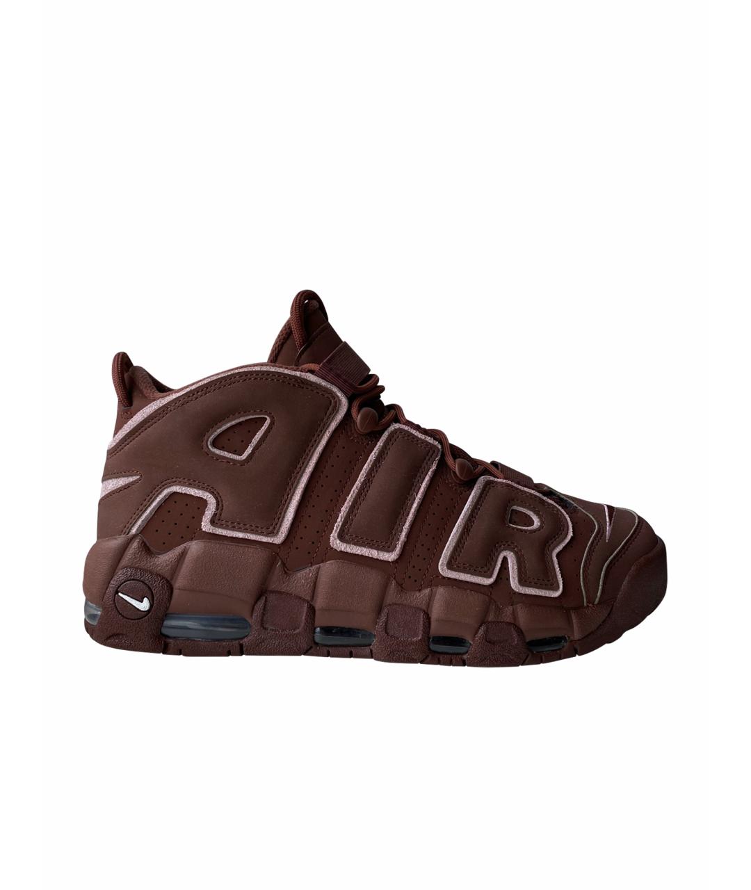 NIKE Коричневые нубуковые высокие кроссовки / кеды, фото 1