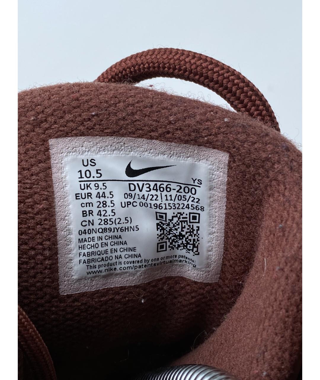 NIKE Коричневые нубуковые высокие кроссовки / кеды, фото 8