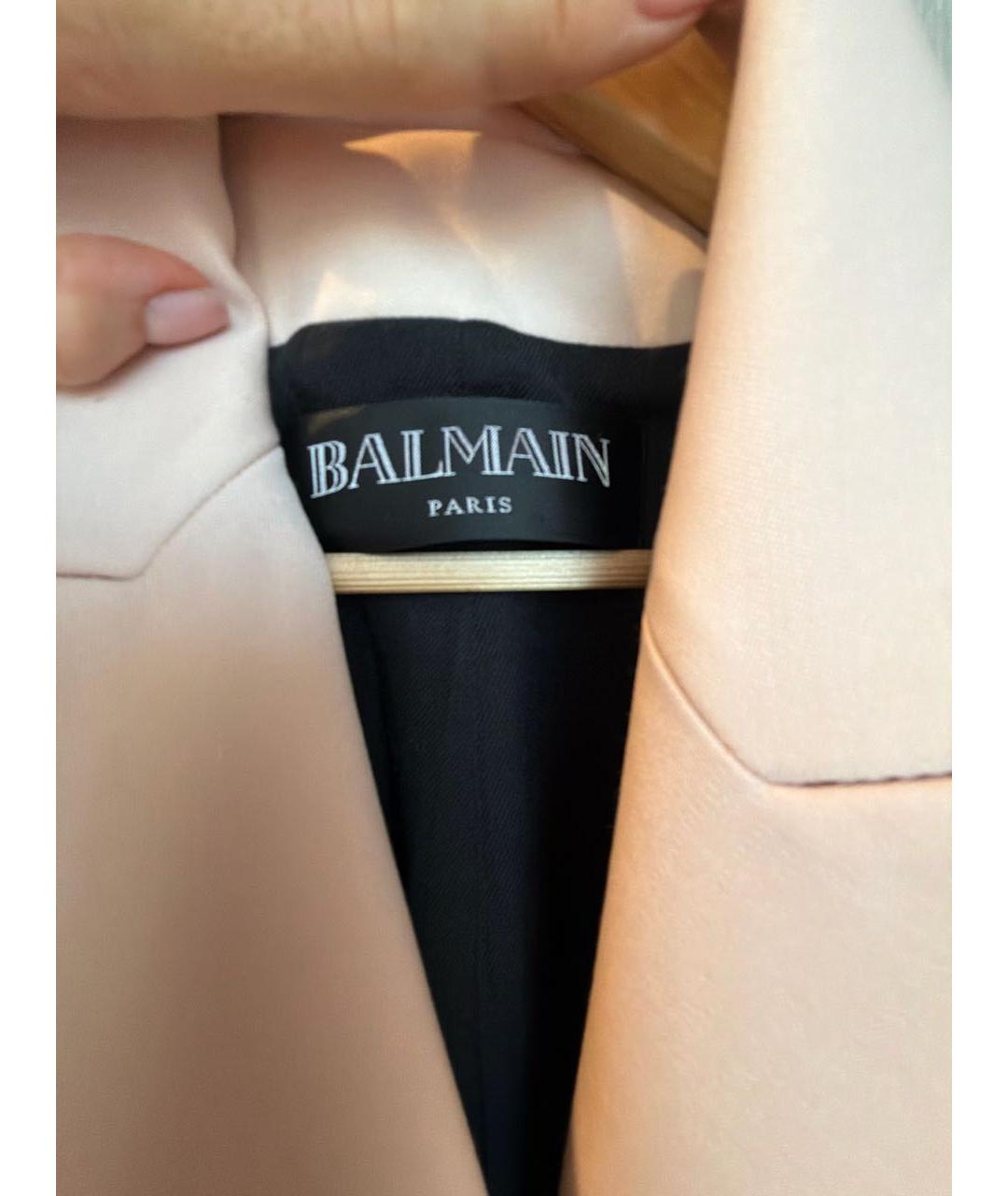 BALMAIN Розовый шерстяной жакет/пиджак, фото 3