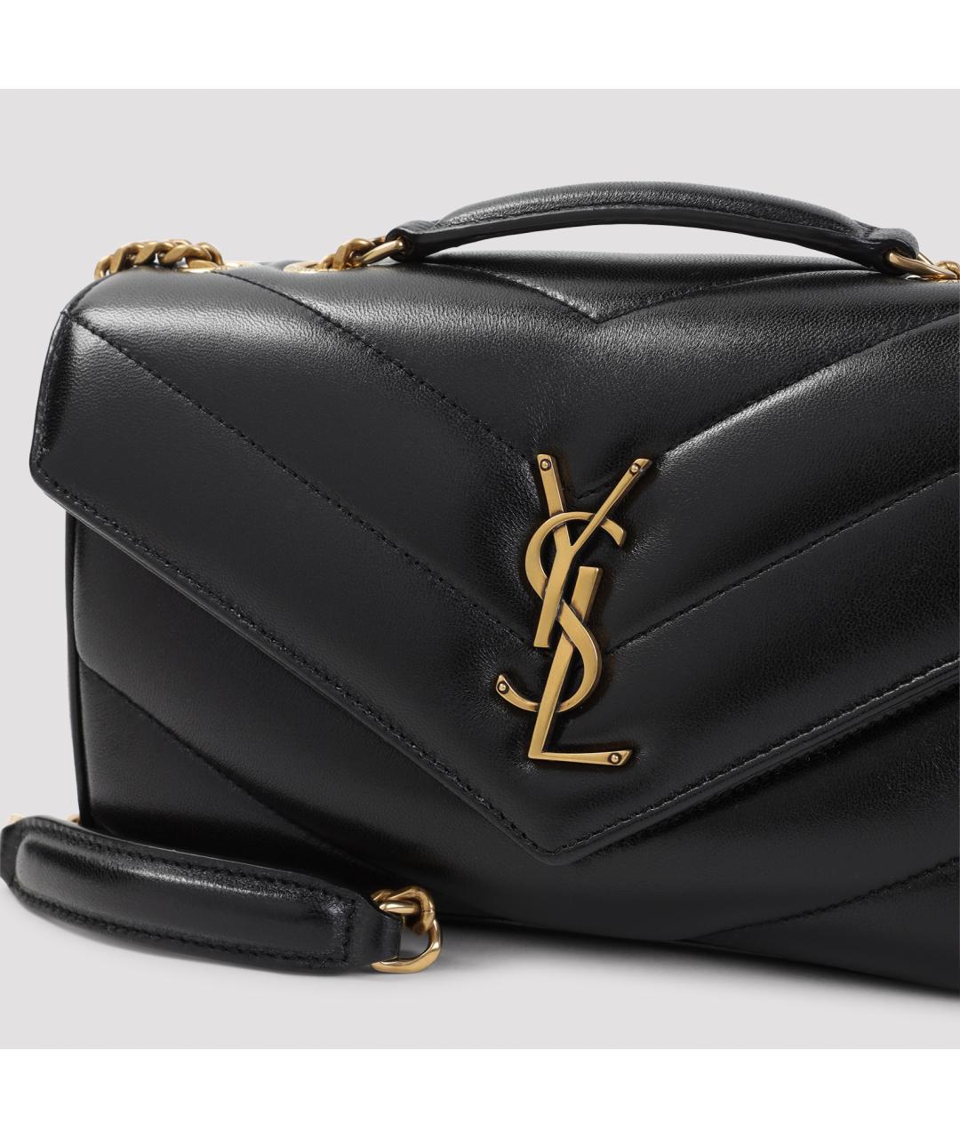SAINT LAURENT Черная кожаная сумка через плечо, фото 4