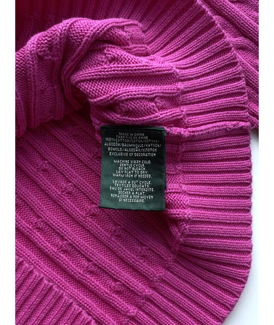RALPH LAUREN Фуксия хлопковый джемпер / свитер, фото 5