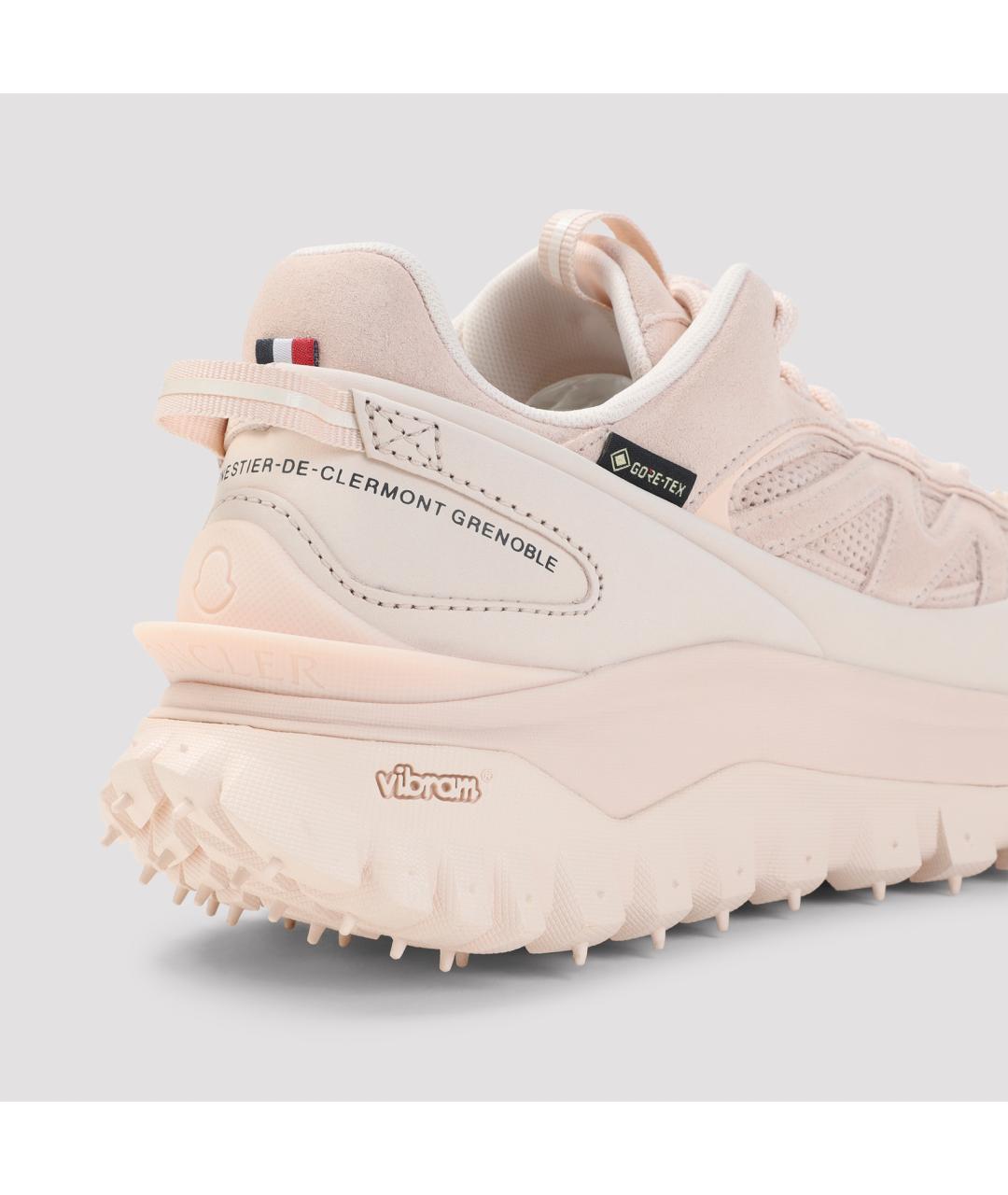 MONCLER Розовые кожаные кроссовки, фото 6