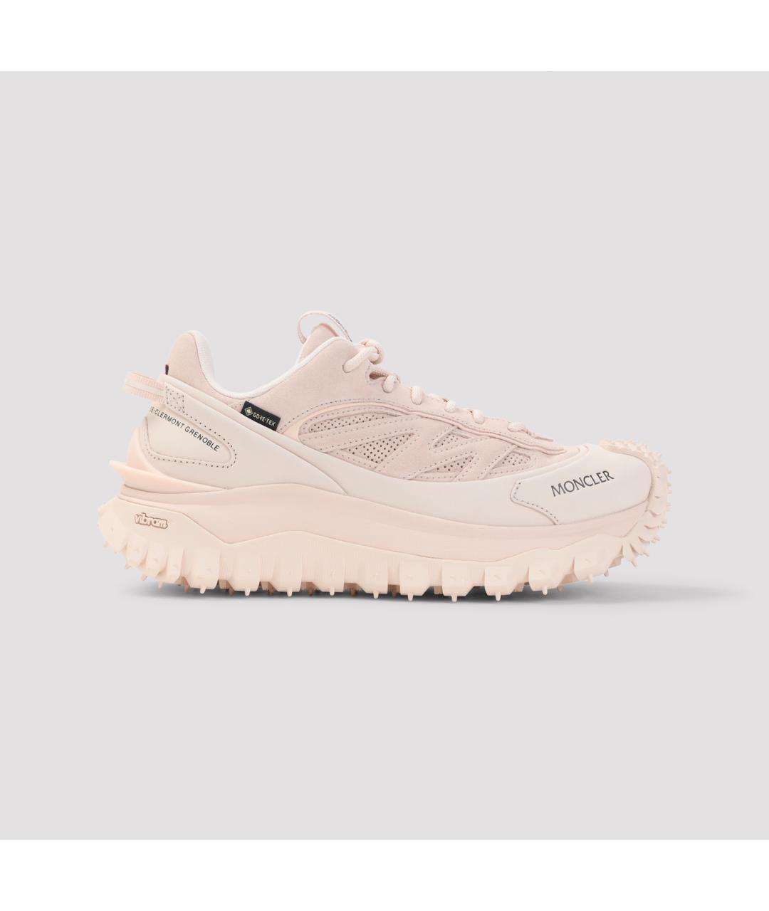 MONCLER Розовые кожаные кроссовки, фото 2