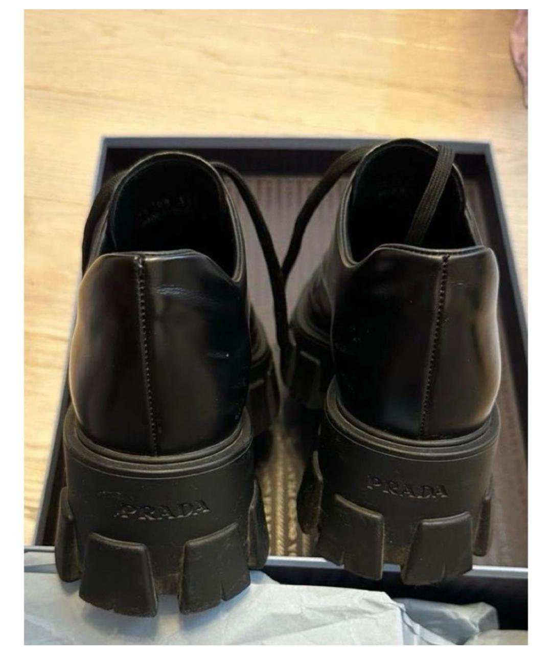 PRADA Черные кожаные ботинки, фото 4