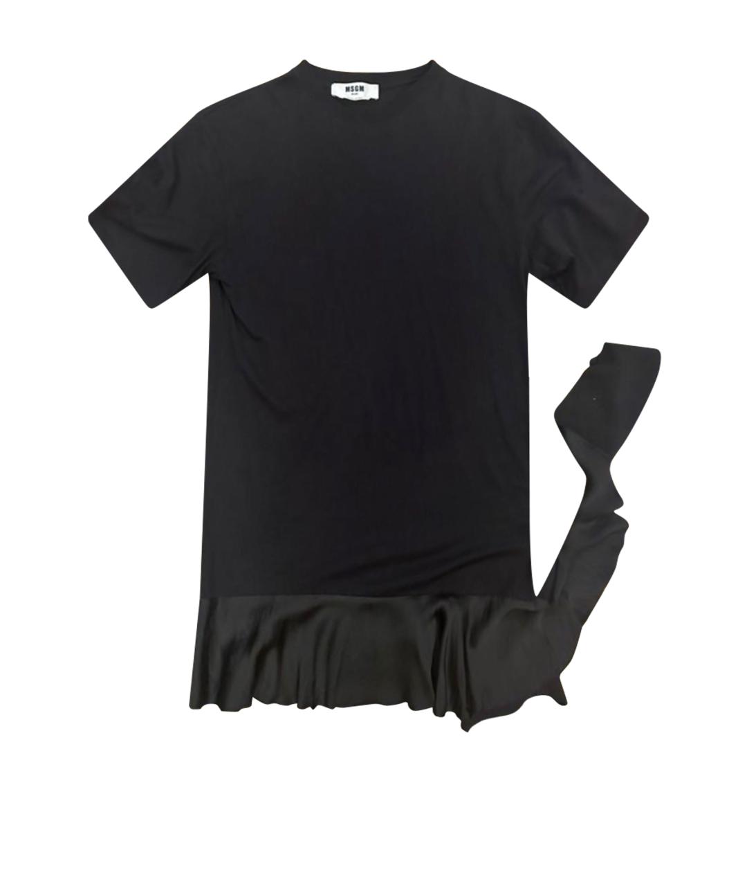 MSGM Черное хлопковое повседневное платье, фото 1