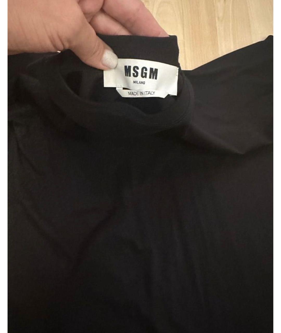 MSGM Черное хлопковое повседневное платье, фото 3