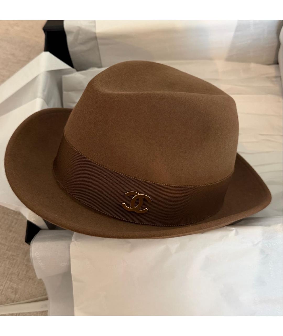 CHANEL Коричневая шерстяная шляпа, фото 3