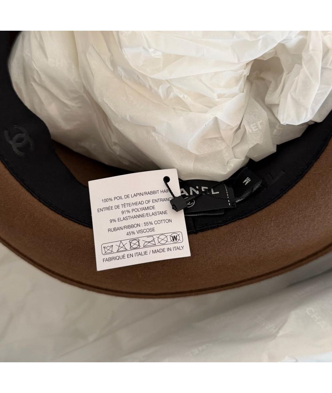 CHANEL Коричневая шерстяная шляпа, фото 2