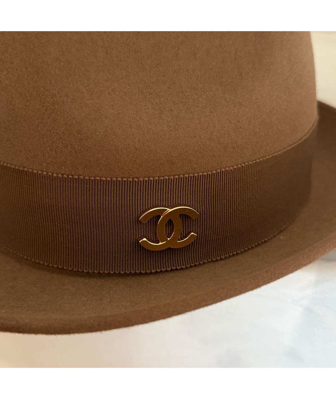 CHANEL Коричневая шерстяная шляпа, фото 4