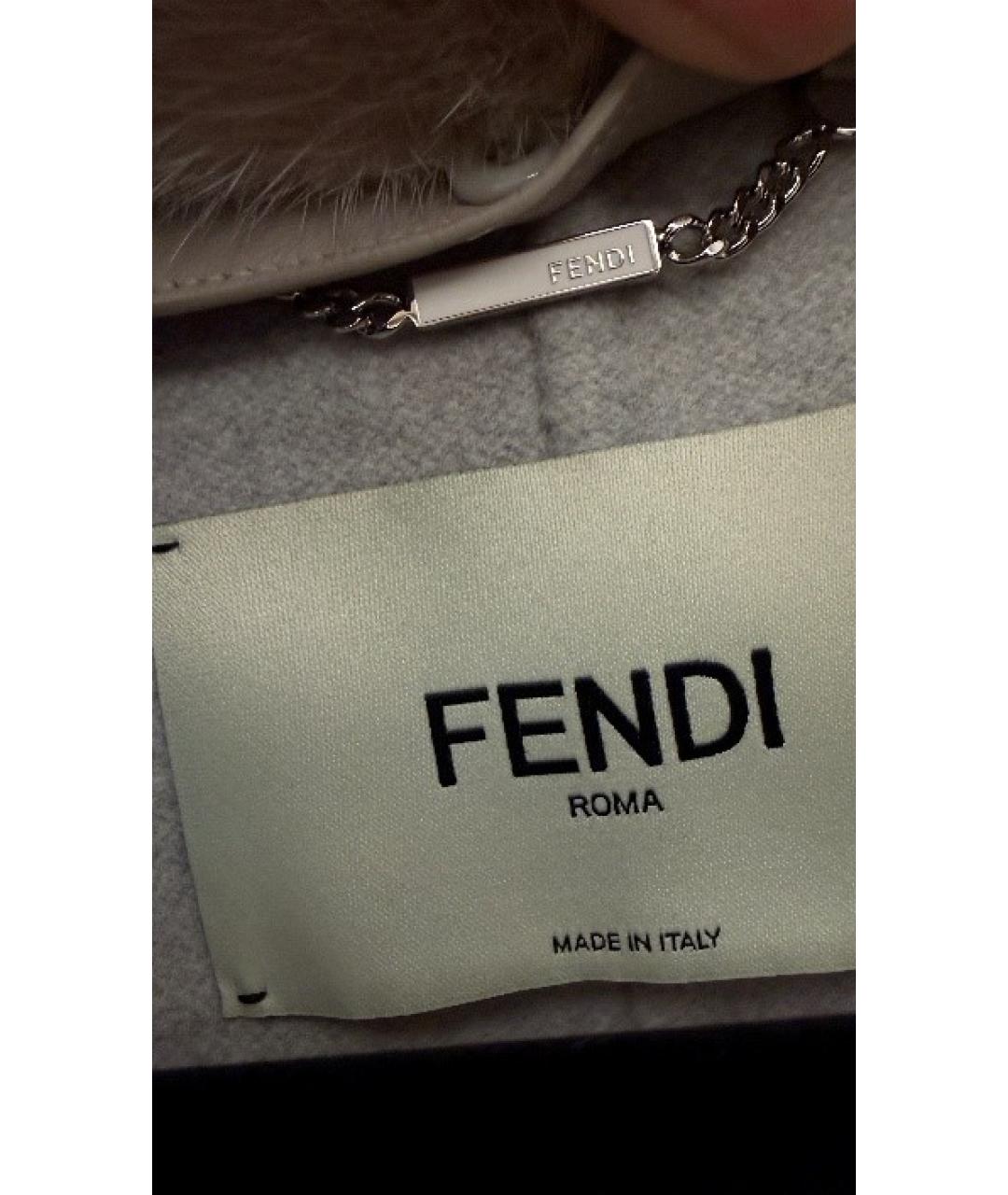 FENDI Серое кашемировое пальто, фото 8