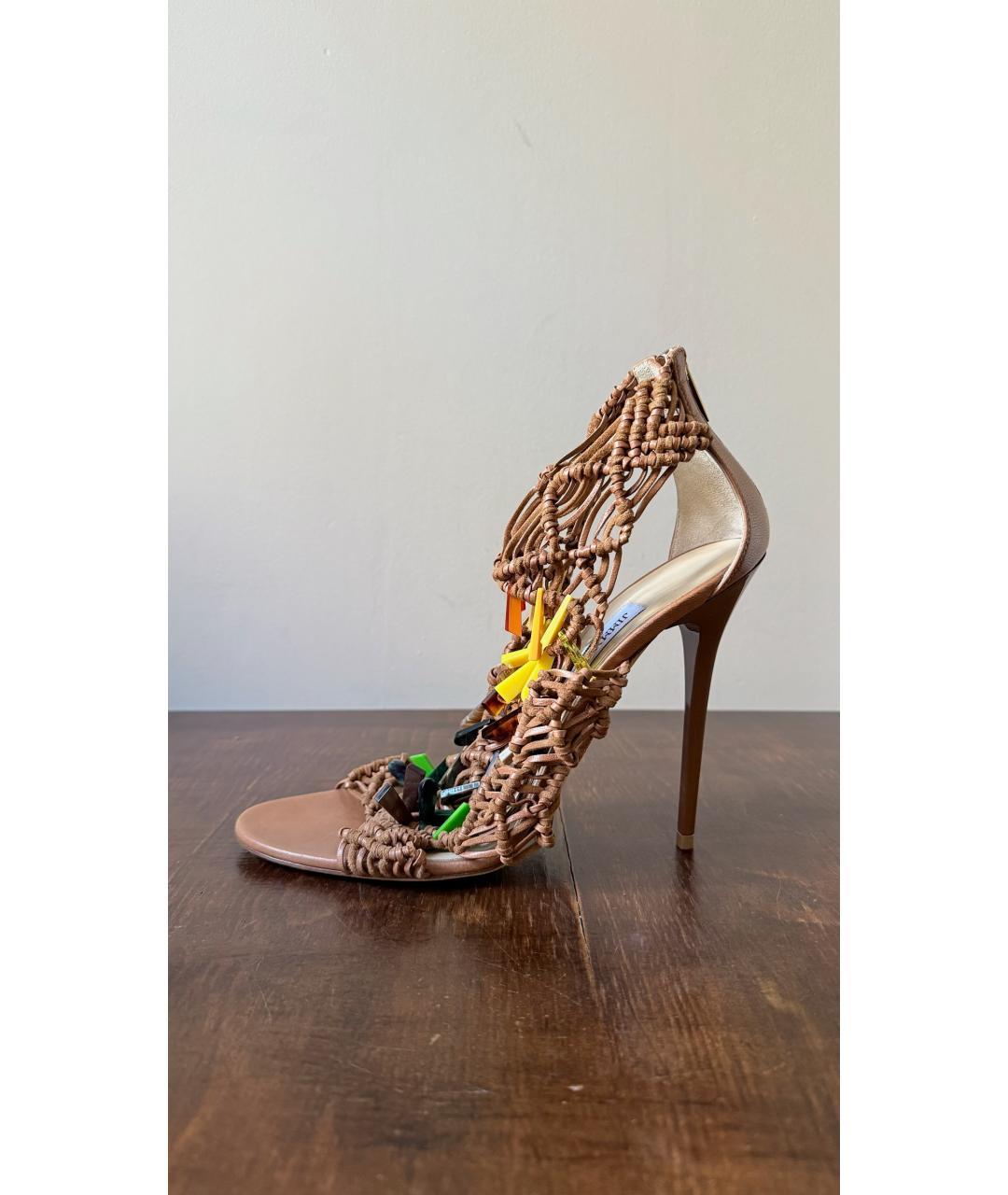 JIMMY CHOO Коричневые кожаные босоножки, фото 10