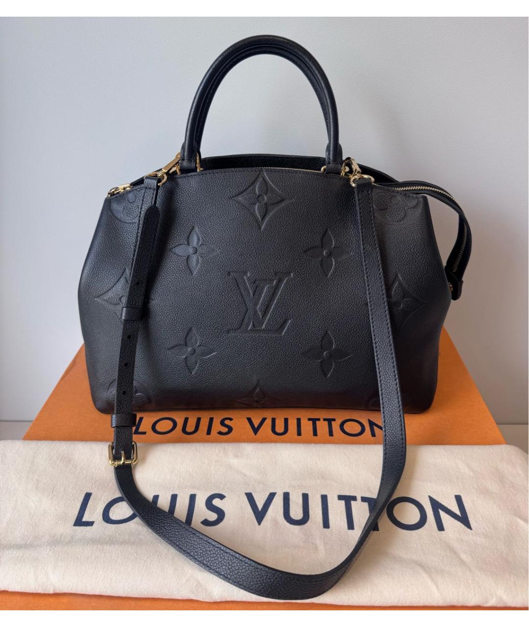 LOUIS VUITTON Черная кожаная сумка через плечо, фото 2