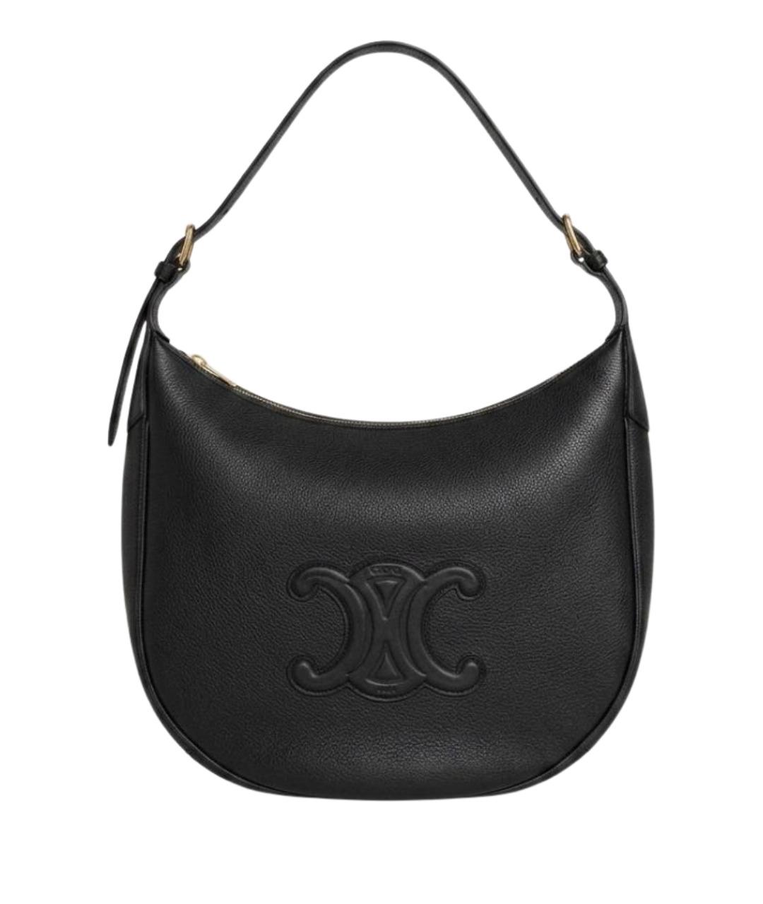 CELINE Черная кожаная сумка с короткими ручками, фото 1