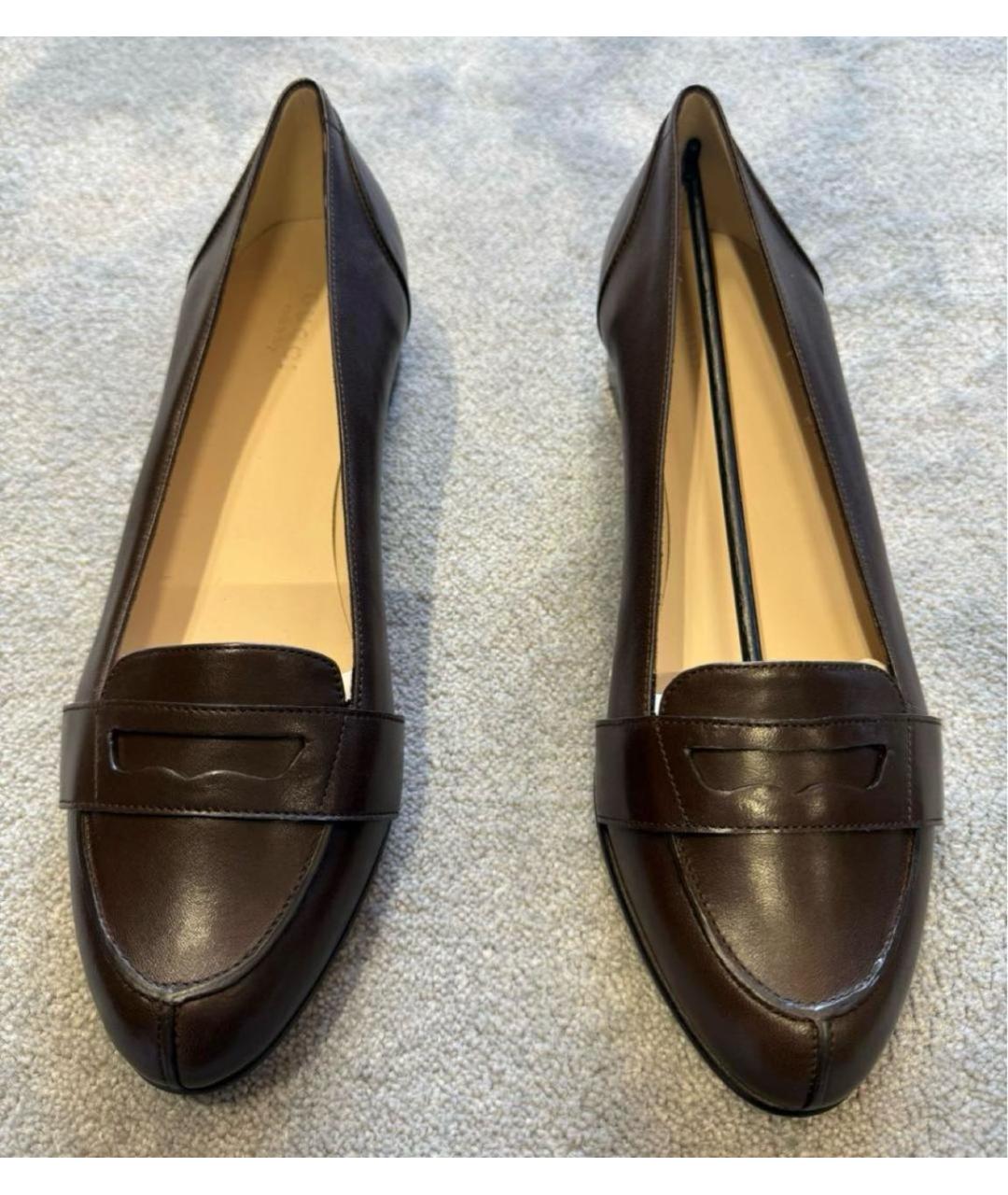 GUCCI Коричневые кожаные туфли, фото 2