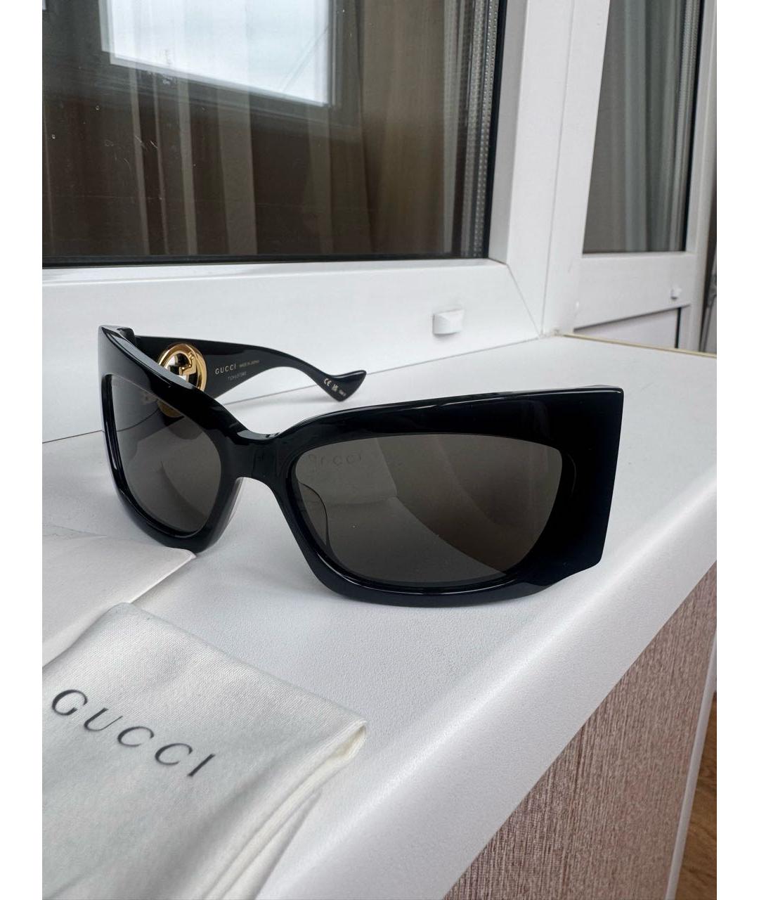 GUCCI Черные пластиковые солнцезащитные очки, фото 9