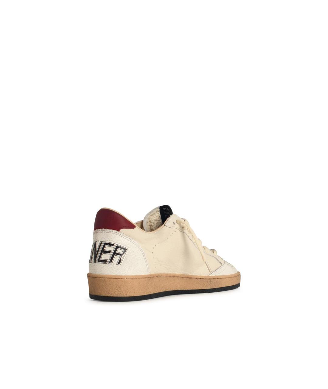 GOLDEN GOOSE Белые кожаные низкие кроссовки / кеды, фото 3