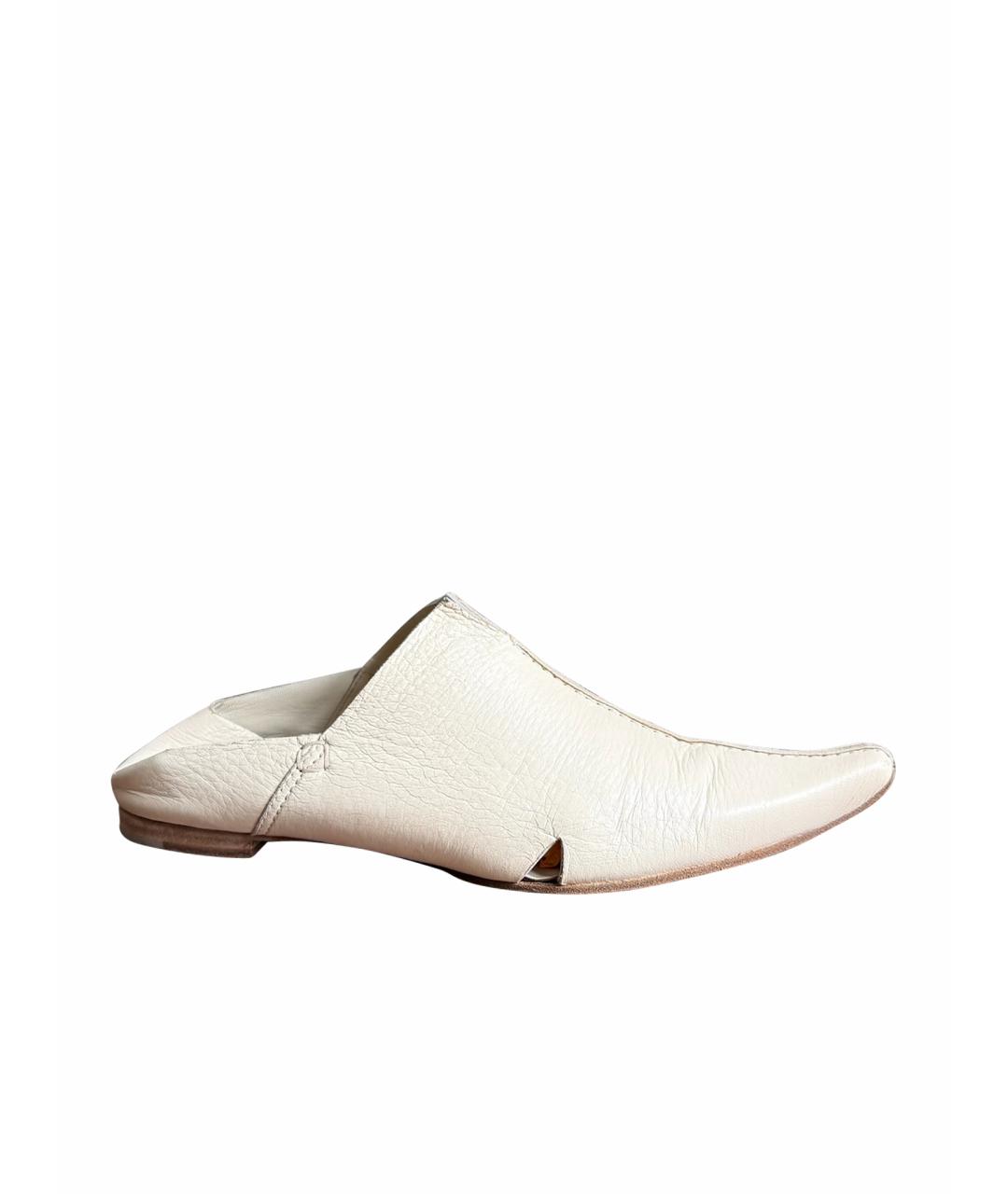 BOTTEGA VENETA Белые кожаные мюли, фото 8