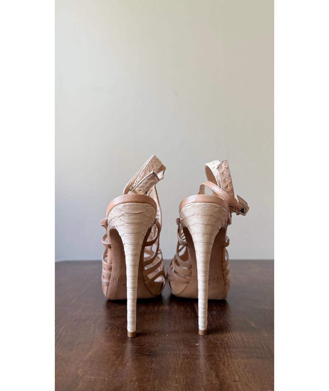 ALEXANDRE BIRMAN Бежевые кожаные босоножки, фото 4