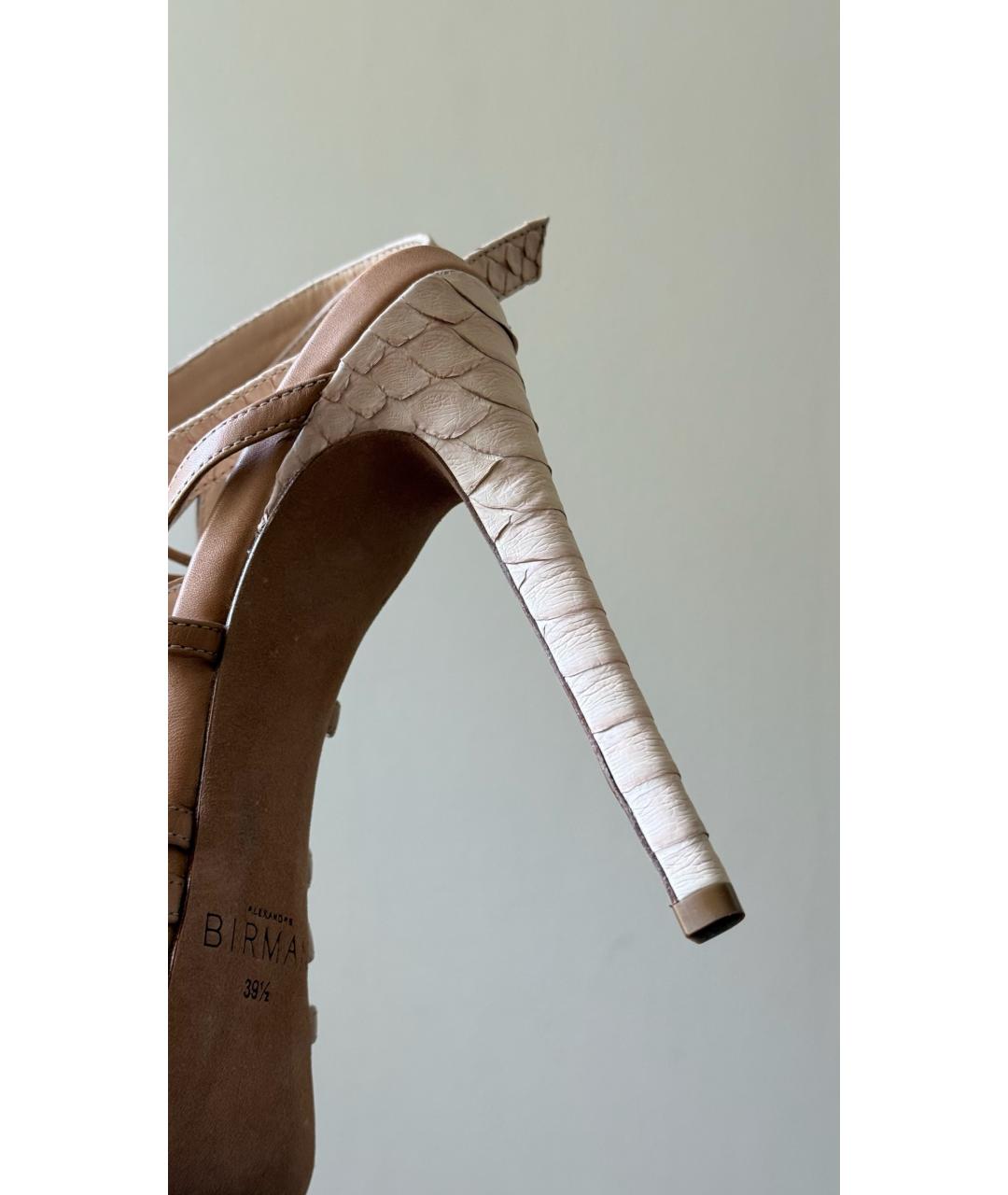ALEXANDRE BIRMAN Бежевые кожаные босоножки, фото 6