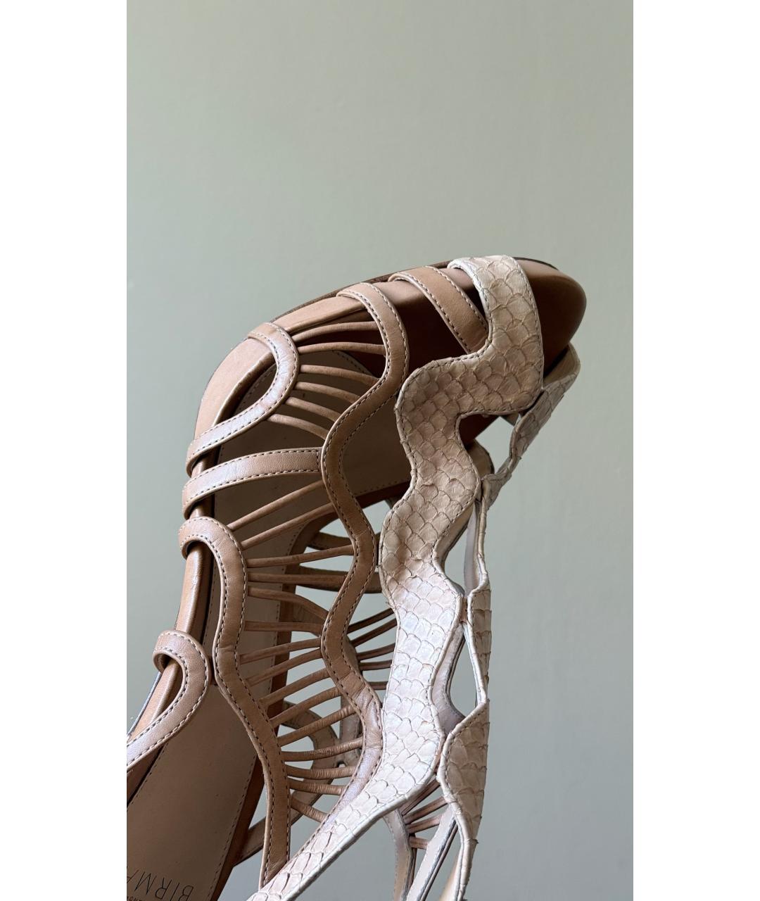 ALEXANDRE BIRMAN Бежевые кожаные босоножки, фото 7