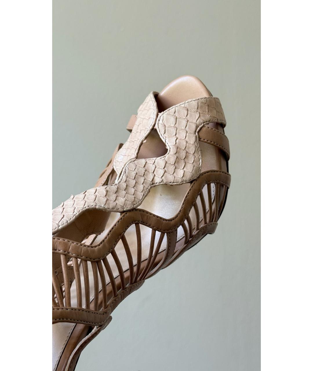 ALEXANDRE BIRMAN Бежевые кожаные босоножки, фото 5