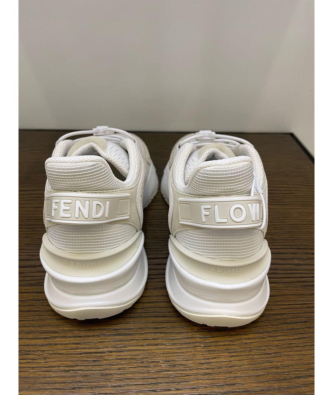 FENDI Белые текстильные кроссовки, фото 3
