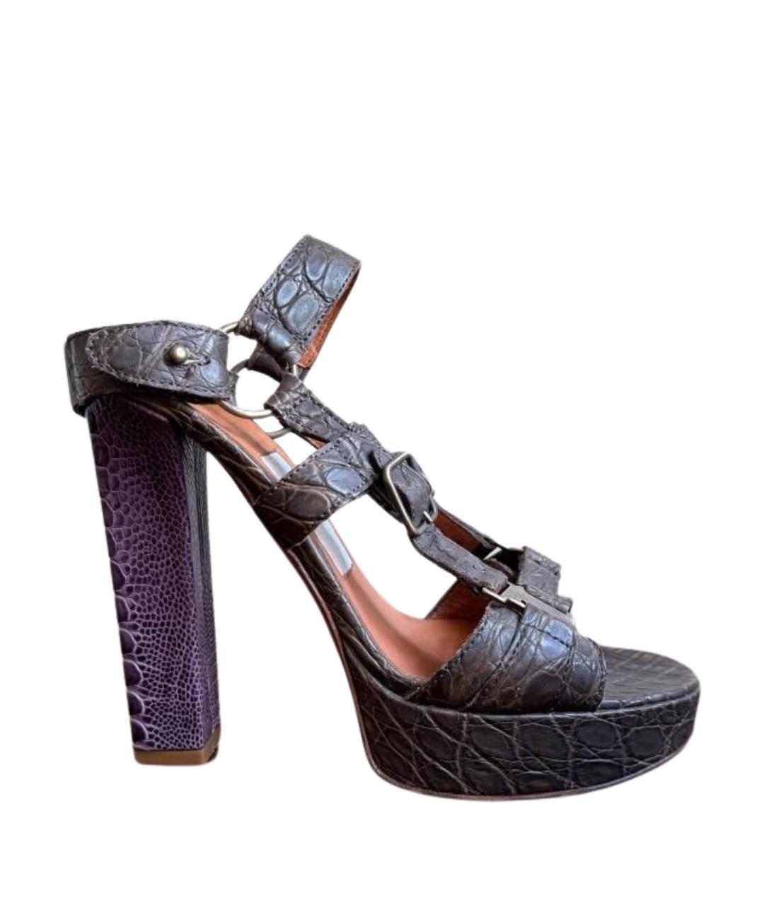 LANVIN Коричневые кожаные босоножки, фото 1
