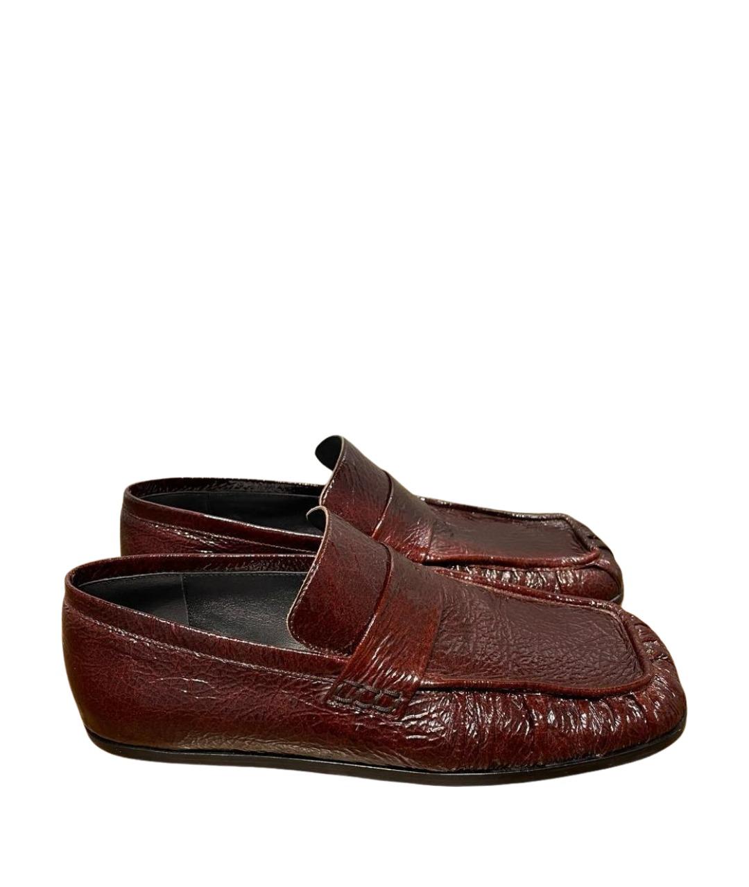 JIL SANDER Бордовые лоферы из лакированной кожи, фото 1